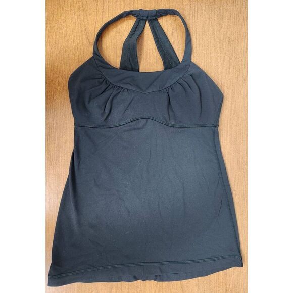 Lululemon Athletica black halter tank top size 6 - Picture 1 of 4